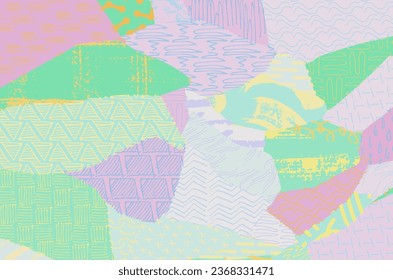 Abstract black strokes, Hand sketched Vector Pattern. Retro abstract pattern in geometric style. Abstract multicolored geometric pattern.	
