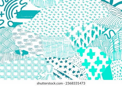 Abstract black strokes, Hand sketched Vector Pattern. Retro abstract pattern in geometric style. Abstract multicolored geometric pattern.	
