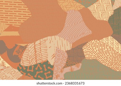 Abstract black strokes, Hand sketched Vector Pattern. Retro abstract pattern in geometric style. Abstract multicolored geometric pattern.	
