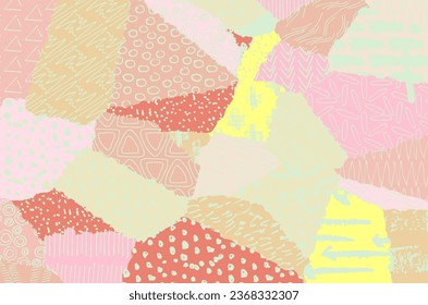 Abstract black strokes, Hand sketched Vector Pattern. Retro abstract pattern in geometric style. Abstract multicolored geometric pattern.	
