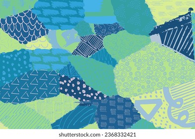 Abstract black strokes, Hand sketched Vector Pattern. Retro abstract pattern in geometric style. Abstract multicolored geometric pattern.	
