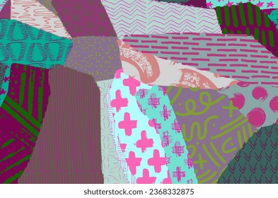 Abstract black strokes, Hand sketched Vector Pattern. Retro abstract pattern in geometric style. Abstract multicolored geometric pattern.	
