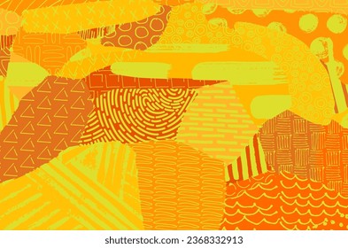 Abstract black strokes, Hand sketched Vector Pattern. Retro abstract pattern in geometric style. Abstract multicolored geometric pattern.	
