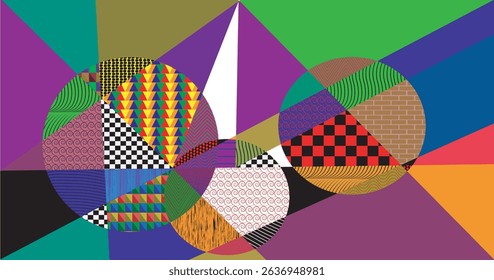 Abstract black strokes, Hand sketched Vector Pattern. Retro abstract pattern in geometric style. Abstract multicolored geometric pattern. 