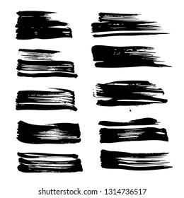 Abstract black strokes isolated on white background