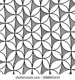 abstract black strokes on white. minimalistic vector hand-drawn seamless pattern. simple elements for coloring. perfect design for interior decoration, textile print