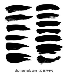 Abstract black strokes set  isolated on a white background