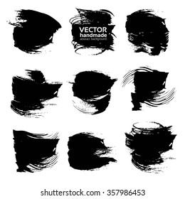 Abstract black strokes set isolated on a white background