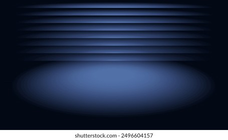 Abstract black studio background, lighted room with layered textured floor and walls, empty space behind show, product, car, modern equipment.