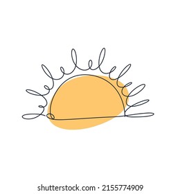 Abstract black sun thin line icon with rays isolated on white background