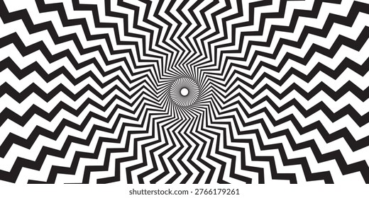 abstract black swirl spiral zig zag background vector design