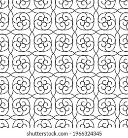 abstract black swirls on white. minimalistic vector seamless pattern. simple elements for coloring. perfect design for interior decoration, textile print