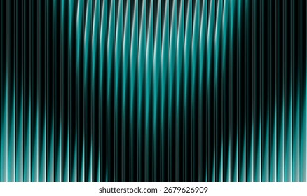 Abstract black and teal green background with gradient stripes resembling glossy double-glass panels. Futuristic 3D effect on black base creates a sleek and modern visual style.
