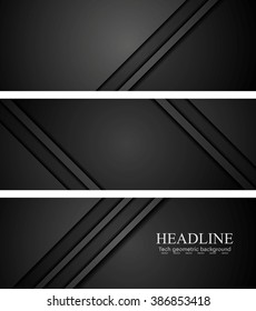 Abstract black tech concept banners  Vector illustration design