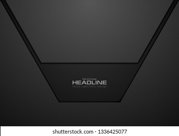 Abstract black technology concept background. Vector design