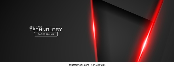 Abstract black technology concept design. Vector template background , abstract metallic red black frame layout design tech innovation concept background
