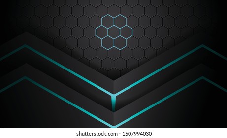 Abstract black technology concept design. Vector template background