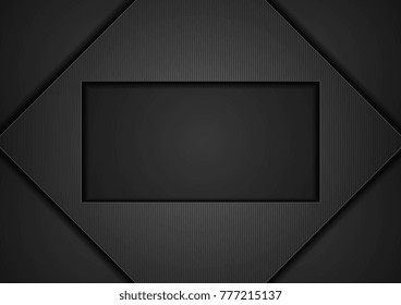 Abstract black technology futuristic background. Vector graphic design template