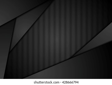 Resumen de diseño gráfico rayado de tecnología negra. Fondo oscuro de la plantilla de vector