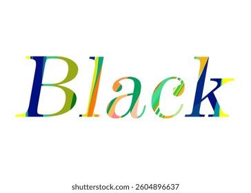 Abstract Black Text Effect Design White Background