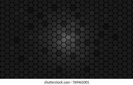 Abstract black texture background hexagon. gradient effect