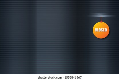 Abstract black texture background with light effect. Closed shop decoration.