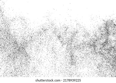 Abstrakte schwarze Textur. Dunkelgraue Textur auf weißem Hintergrund. Staubüberlagerungen strukturiert. Kornrauschpartikel. Grunge Designelemente. Vektorgrafik, EPS10.
