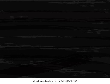 Abstract black texture. Horizontal dark background. Grunge, sketch, ink, paint, brush strokes. Vector illustration.