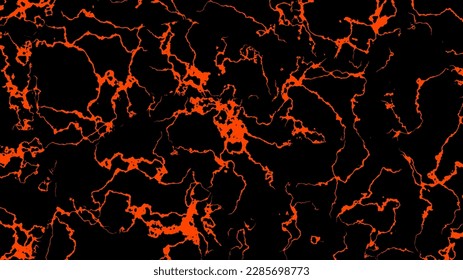 Abstract black texture with red cracks. Lava background