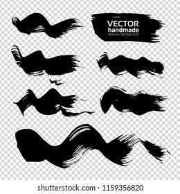 Abstract black textured smears  isolated on a white background