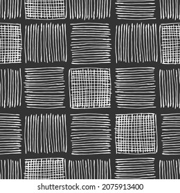 Abstract black textured square pattern