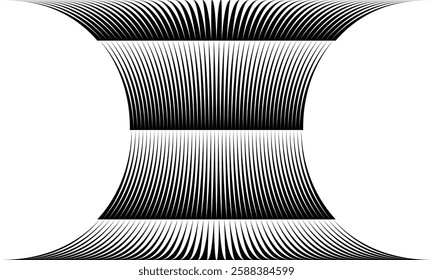 abstract black thick to thin line bulge pattern suitable for background.
