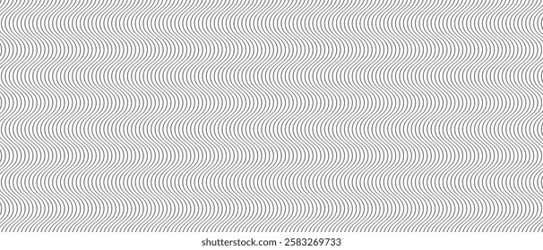 abstract black thin line smooth wave pattern can be used background.