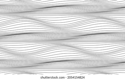 Abstract black thin line wave curve on white background wallpaper vector illustration.