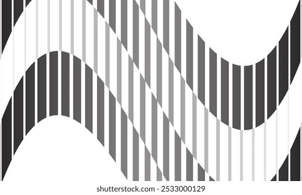 abstract black thin to thick gradient flag line pattern can be used background.