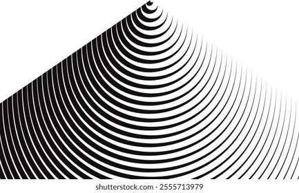 abstract black thin to thick line bulge pattern can be used background.