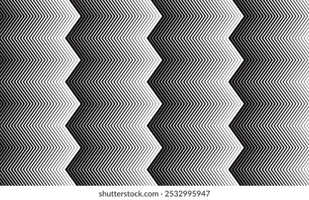 abstract black thin to thick repeat line wavy pattern can be used background.