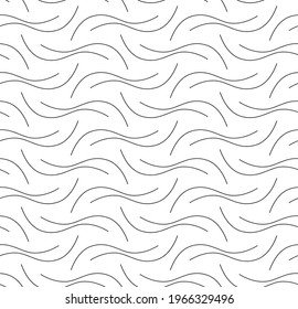 abstract black thin waves on white. minimalistic vector hand-drawn seamless pattern. perfect design for interior decoration, textile print