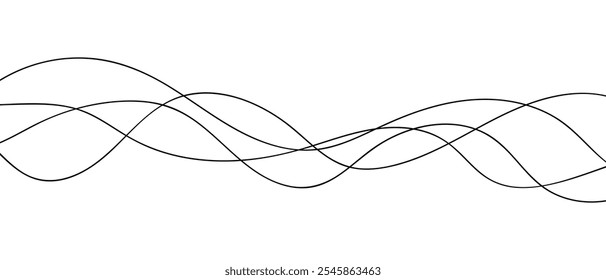 abstract black thin wavy line design.