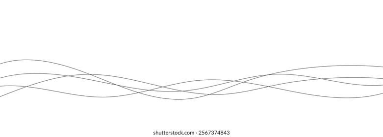 Abstract black thin wavy line illustration. Vector