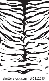 Abstract black tiger stripes, exotic animal fur design background.