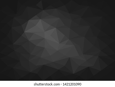Abstract black tone polygon 3D background texture vector illustration.