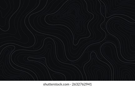 Abstrato preto Mapas topográficos Padrão linha de contorno Banner na textura Plano de fundo