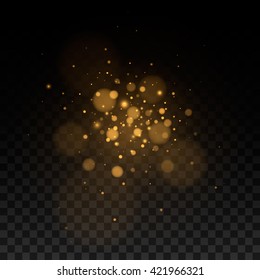 Abstract black transparent background with golden circles. Vector illustration, eps 10.