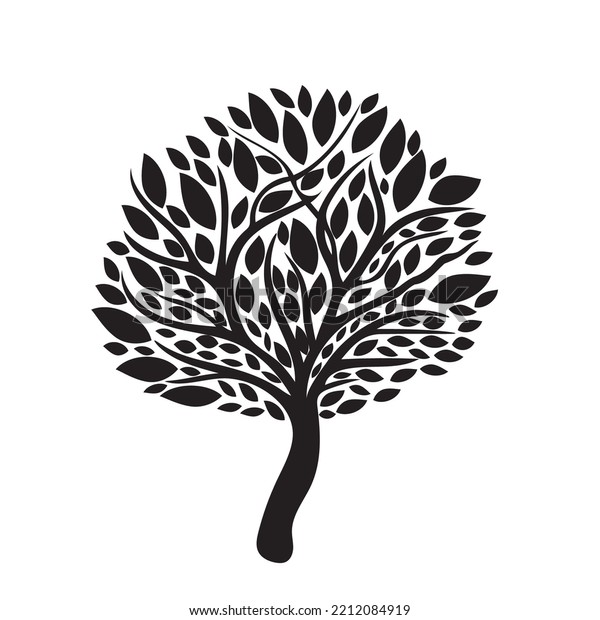 Abstract Black Tree Leaves Illustration Vector Stock Vector (Royalty ...