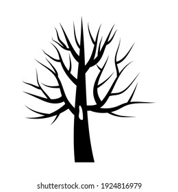 Abstract black tree. Tree vector icon. Nature illustration. White background. Stock image. EPS 10.