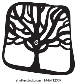 Abstract black tree. Vector illustration