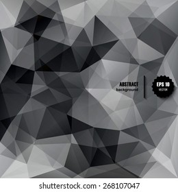 Abstract Black Triangle Geometrical Background. Pattern of Geometric Shapes. Black and White Mosaic Banner. Vector Illustration EPS10