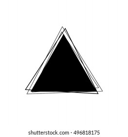 Abstract Black Triangle. Minimalistic Geometric Background. Abstract Modern Geometrical Design Template. Vector Illustration