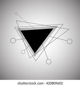Abstract black triangles and lines. Geometric background. Vector illustration